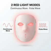 Masque facial LED sans fil portable, thérapie par lumière rouge et bleue, appareil de beauté avec batterie rechargeable de 3000 mAh