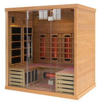 Sauna sec en bois de pruche canadienne pour 4 personnes, sauna infrarouge lointain intérieur