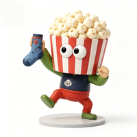 Figurine de personnage en PVC personnalisée, écologique et mignonne, en forme de bonhomme de pop-corn, jouet d'art créatif et de collection, idéale pour décorer les fêtes et comme cadeau promotionnel.