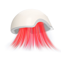 Casque de soin capillaire à lumière rouge USB avec 80 diodes LED 700nm, masseur de tête et compresse chauffante pour le cuir chevelu