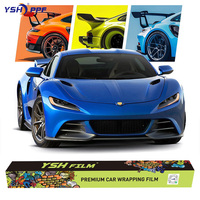 Film de protection pour voiture en PPF Polycaprolactone PET, couleur bleu interstellaire métallique liquide satiné, changeant de couleur, en stock