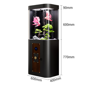 <span class=keywords><strong>Aquarium</strong></span> cylindrique en plastique durable de 150 L, nouveau design, type sol, facile à nettoyer, en noir, pour salon, bureau, salle d'étude - Product Image 6