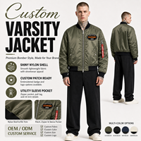Fournisseur de vestes bomber personnalisées OEM, vestes de pilote MA1, vestes streetwear légères et rembourrées avec patch brodé