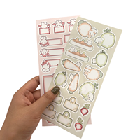Autocollants transparents personnalisés imperméables à l'eau de dessin animé, impression personnalisée, feuille d'autocollants en vinyle découpé Kiss pour enfants
