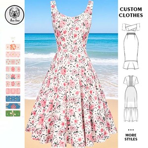 Vintage Floral A-Line verano Midi <span class=keywords><strong>vestido</strong></span> <span class=keywords><strong>de</strong></span> <span class=keywords><strong>mujer</strong></span> sin mangas correa <span class=keywords><strong>de</strong></span> espagueti Homecoming <span class=keywords><strong>cóctel</strong></span> <span class=keywords><strong>vestido</strong></span> <span class=keywords><strong>de</strong></span> fiesta Casual - Product Image 1