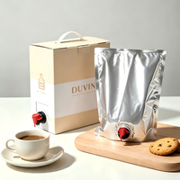 Dispensador de Líquidos en Bolsa (BIB) Reutilizable de 1L, 3L, 5L con Válvula Vitop para Vino, Café y Bebidas, Grado Alimenticio, OEM, Venta al Por Mayor Personalizada