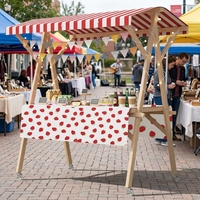 Stand de marché pliable en bois portable - Stand de vente pour marchés fermiers et salons d'artisanat pour événements