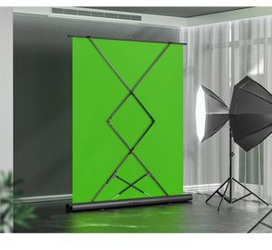 HEYU 1,68*2m Tragbarer Video-Studio-Hintergrund Zusammenklappbares Greenscreen-Panel Bodenaufsteigender Chroma-Key-Hintergrund - Product Image 2