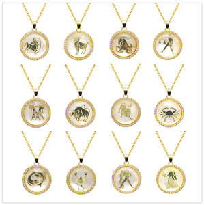 <span class=keywords><strong>Collar</strong></span> <span class=keywords><strong>de</strong></span> Latón Plateado con Concha <span class=keywords><strong>de</strong></span> Nácar <span class=keywords><strong>de</strong></span> los 12 Signos del Zodiaco, Precio Directo <span class=keywords><strong>de</strong></span> Fábrica, Gran Oferta, con la Mejor Calidad y Bajo Precio - Product Image 4