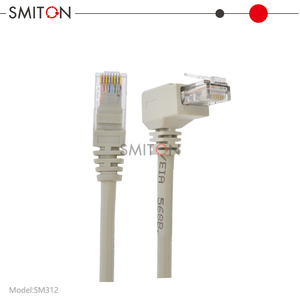 Câble <span class=keywords><strong>Ethernet</strong></span> coudé à 90 degrés du fabricant, connecteur réseau RJ45, cordon de raccordement CAT5 - Product Image 2