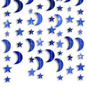 2M 4M Moon Star Paper String Banner Eid Ramadan Party Bunting Garland per bambini compleanno Festival islamico forniture decorazione - Product Image 3