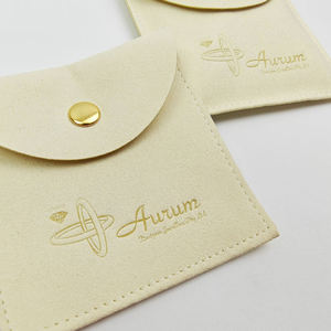 Pochette à bijoux ovale en microfibre de luxe avec logo personnalisé INFFY, insert anti-poussière et carte cadeau - Product Image 3