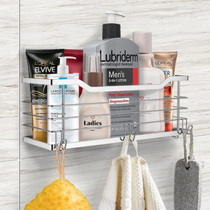 YesYing sans clou sans perceuse Portable salle de bain adhésif douche Caddy étagère organisateur acier inoxydable douche panier pour salle de bain - Product Image 2