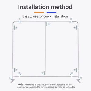 Custom Portable Tradeshow Display Booth <b>Stand</b> <b>Backdrop</b> 10ft 250GSM Polyester Tension Fabric Waterproof UV Resistant - Product Image 4