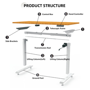 <span class=keywords><strong>Escritorio</strong></span> Eléctrico de Altura Ajustable con Motor Único, Plegable, Ergonómico y Moderno, para Oficina y Hogar, de Hetium Manufacturer - Product Image 2