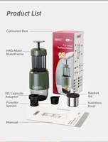 Machine à expresso manuelle portable 2 en 1 HiBREW H4D pour capsules NS et café moulu, 8-15 bars, machine à café à pression manuelle