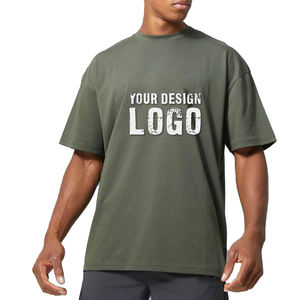 T-shirt pour homme de haute qualité, vintage, col ras du cou, grande taille, logo personnalisé, coton, manches courtes, ample, sport, t-shirts pour homme - Product Image 2