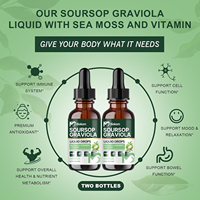 Formule de marque OEM, paquet de 7 en 1, 60 ml, gouttes liquides de corossol (graviola) pour le soutien et la régénération cellulaire, l'immunité et la santé intestinale