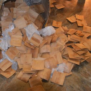 Bamboo Square Dishes 1500pcs <b>Small</b> Serving <b>Trays</b> For Food Sushi Pastry Dish Set Natural Wood Plate With JZP-06 - Product Image 3