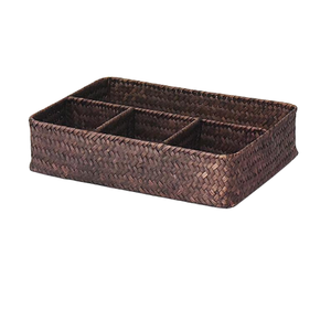 Plateau Vintage en jonc de mer Rectangle, boîte à bonbons, plateau en jonc de mer - Product Image 6