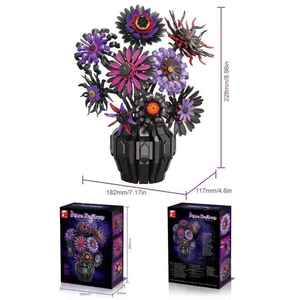 11001-47 Sunflower Preserved Flower Ages 14+ Handmade Assembly Plastic Building <b>Block</b> Toy Model Ornament Unisex - Product Image 5