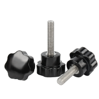 Acier au carbone zingué M3 X 12mm M4 M5 M6 M8 M10 M12 Filetage Tête en forme d'étoile Bouton Vis Serrer à la main Poignée Vis
