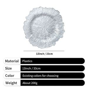 Wholesale 13Inch Gold Eco-Friendly Polished Plastic Dinner Banquet Charger <b>Plate</b> for Wedding - Product Image 2