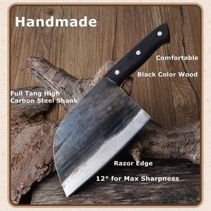 Cuchillo de Chef Serbio Forjado de 6.7 Pulgadas, Hoja Entera, Afilado como una Navaja, Acero con Alto Contenido de Carbono, Cuchillo de Carnicero para <span class=keywords><strong>Carne</strong></span> con Funda de Cuero para Cocinar - Product Image 3