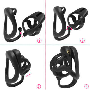 Un regalo <span class=keywords><strong>per</strong></span> se stessi gabbia di castità del pene maschile gabbia dispositivi di castità <span class=keywords><strong>per</strong></span> gli uomini gabbia del cazzo con uncinato anello del pene - Product Image 4