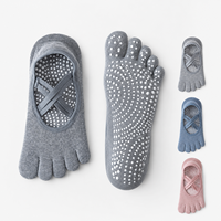 Chaussettes de yoga Pilates à cinq doigts pour femmes, fines, antidérapantes, pour la danse, le fitness et l'entraînement en intérieur