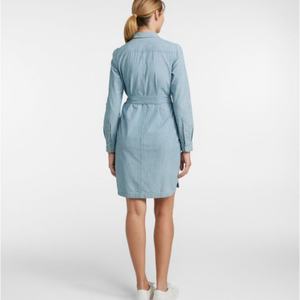 Vestido casual de verano para mujer, midi, con encaje floral bordado, cintura natural, estilo camisa, con botones al frente y ajuste holgado. - Product Image 2