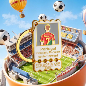 Llavero Metálico 3D Mini de EE. UU., Canadá y México para Fútbol, Souvenir para Fanáticos de Ronaldo y Modri, Diseño de Alta Estética para Mochila - Product Image 2