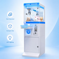 TIDE HOUSE Mini machine à griffes moderne avec éclairage LED, jeu d'arcade à grue, distributeur de poupées à monnayeur pour boutiques et centres commerciaux