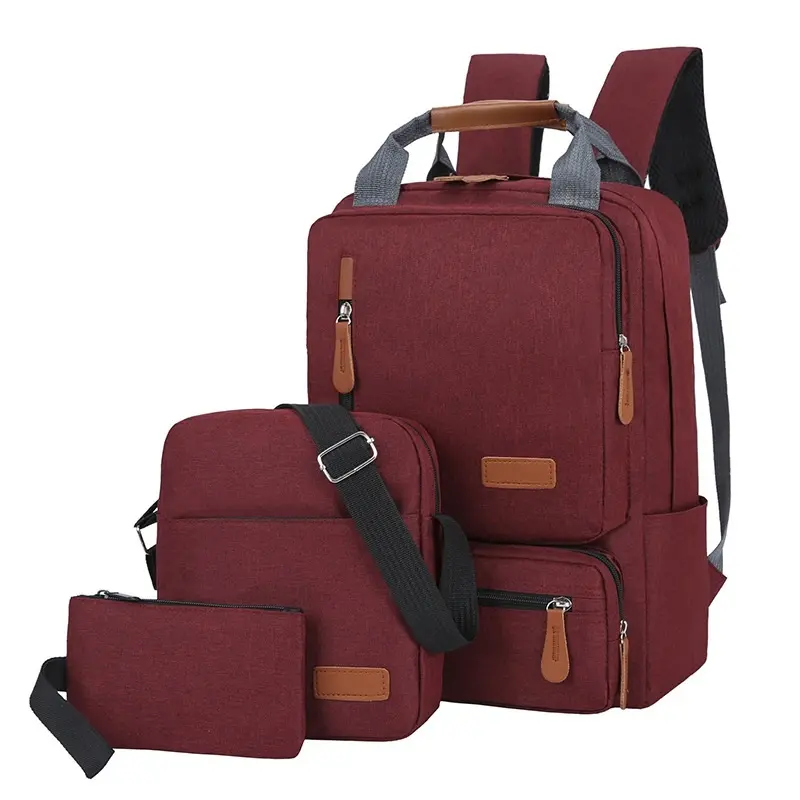 OEM ODM Computer backpack Wholesale Simple Design Lightweight Travel 3 PCS Set Laptop Backpack Bag Laptop Backpack