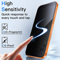 Protection d'écran en verre de confidentialité anti-rayures à couverture intégrale de qualité supérieure avec impression soyeuse à 28 degrés pour iPhone 18 16 17 15 Duo Plus Pro Max