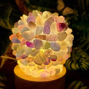 Lámpara de grava de cristal de amatista Natural, Bola de lujo, mesita de noche, hada, amor, Cruz, Animal para decoración del hogar, piedras de pulido - Product Image 5