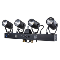 28W Blanc Chaud DMX Led Spots 4*7W Batterie Au Lithium Alimenté À Distance 4 têtes Pinspot Éclairage pour Studio De Cinéma Spectacle