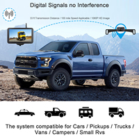 Caméra de recul numérique sans fil pour camion tracteur RV avec cadre de plaque d'immatriculation et écran IPS 7 pouces – Système de vision arrière pour véhicule