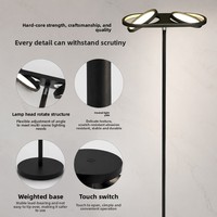 Lampe sur pied LED moderne minimaliste transfrontalière à hauteur réglable et télécommandée, protection oculaire, pour salon et chambre