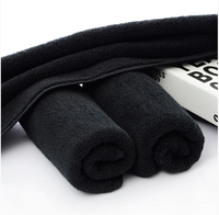 Serviette de bain noire 50x90, grande taille, pour coiffeur, 100%, accessoires