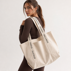 Bolsas de Compras Reutilizables de Lona Gruesa con Logotipo Personalizado, Simplicidad Diaria, Gran Capacidad, Impermeables, con Bolsillo - Product Image 1