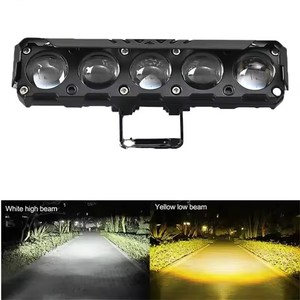 Xe Máy 5 Ống Kính Spotlight Trắng Vàng Cao Thấp Chùm 28W 3570 LED Đèn Pha Phụ Trợ Lái Xe Đèn Phổ Moto Phụ Kiện - Product Image 2