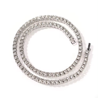 NL2021 Collier chaîne de tennis cristal Rhinestone alliage 5 MM largeur alliage meilleure vente plaqué or pour hommes et femmes