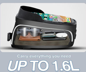 Para <span class=keywords><strong>ROCKBROS</strong></span>, alforjas impermeables para <span class=keywords><strong>bicicleta</strong></span>, <span class=keywords><strong>bolsa</strong></span> de montar de tubo delantero para MTB y ciclismo de carretera, accesorios de almacenamiento a prueba de golpes - Product Image 4