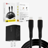 Chargeur mural de haute qualité 45W 2 ports Type-C QC3.0 PD Charge rapide pour iPhone 16 15 pour Huawei pour Samsung pour Xiaomi Ordinateur portable