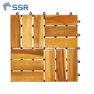 Baldosas de Madera de Acacia de 12 Listones para Terraza, Baldosas de Suelo Encajables para Exteriores, Decoración para Caminos de Balcón, Precio de Fábrica - Product Image 1