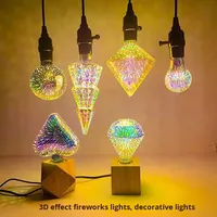 Lampes décoratives en verre LED 3D Feux d'artifice E27 Lampe 3D Bar Restaurant Chambre à coucher Scène Design Lampes de nuit Fabricant en gros