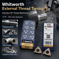 RUIAN 16ER14WA Carbide Threading Inserts External Right Hand 14WA for Carbon Steel Stainless Steel Turning