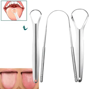 4pcs/set Stainless Steel Tongue Scraper Brush Tongue Cleaner U Type Metal Fresh Breath Cleaning Oral Hygiene Care Tools - Product Image 5
