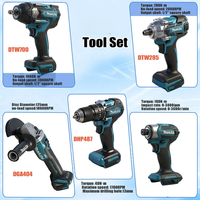 Vente directe d'usine, ensemble d'outils électriques portables Makita 9-en-1, adapté à la réparation automobile, au bâtiment et au travail du bois.